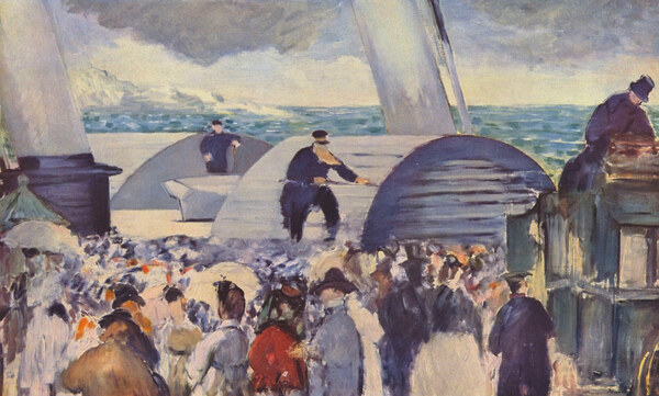 Embarkation of the Folkestone by Manet